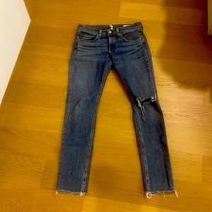 Rag & Bone straight leg jeans.